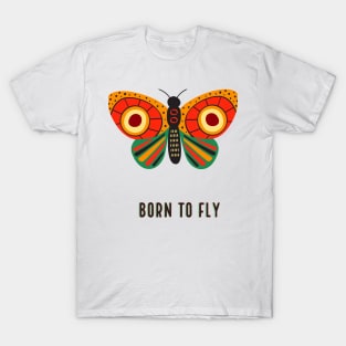 Whimsical Butterfly Adventure: Born to Fly Tribal Design for Toddlers and Travelers T-Shirt